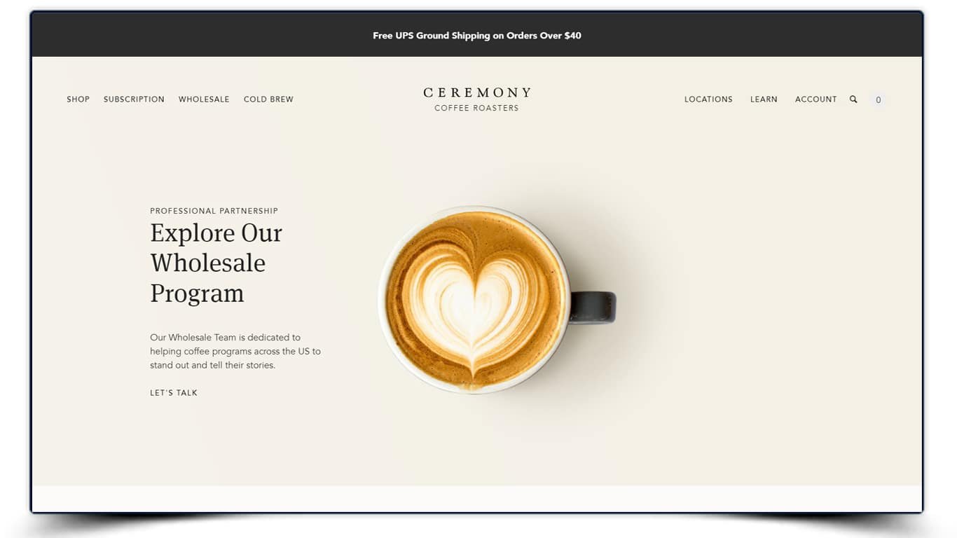 ceremonycoffee website
